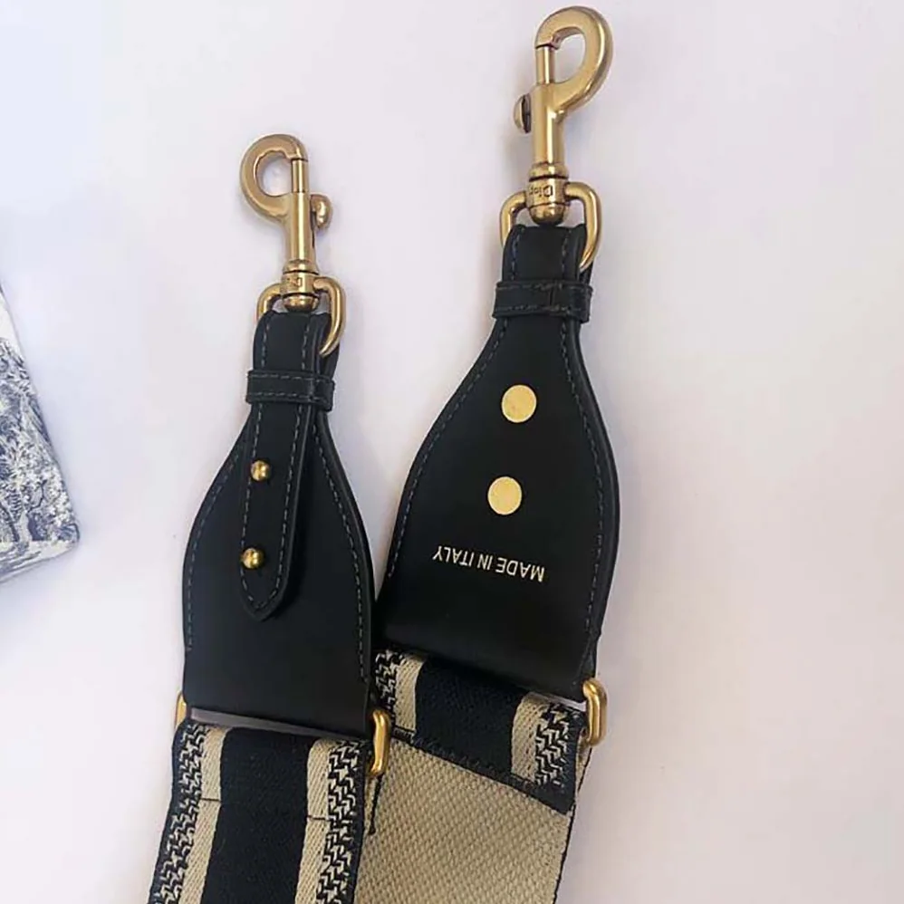 Dior Shoulder Strap with Ring Blue ‘CHRISTIAN DIOR PARIS' Embroidery for Women Dior Shoulder Strap with Ring Blue ‘CHRISTIAN DIOR PARIS' Embroidery for Women