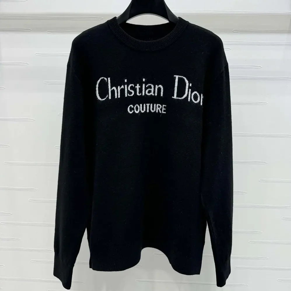 Dior Christian Dior Couture Sweater Black Wool Blend for Women
