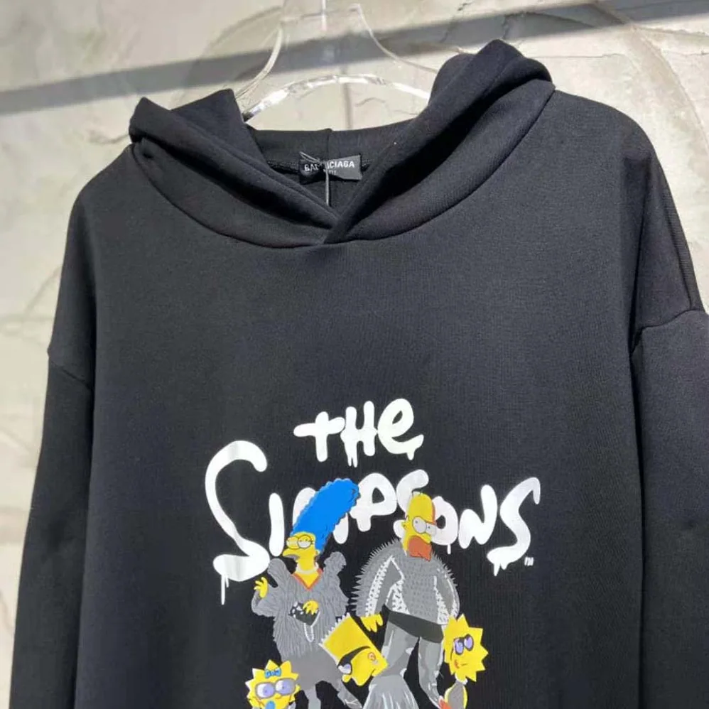 Balenciaga Simpsons Tm and 20th Television Cropped Hoodie in Black for Women Balenciaga Simpsons Tm and 20th Television Cropped Hoodie in Black for Women