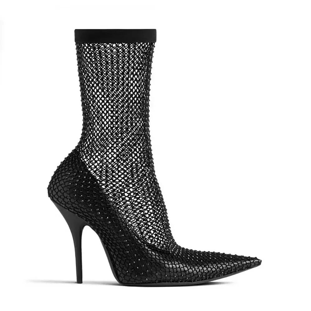 Balenciaga Avenue 110mm Bootie in Black Shiny Nappa Lambskin for Women Balenciaga Avenue 110mm Bootie in Black Shiny Nappa Lambskin for Women
