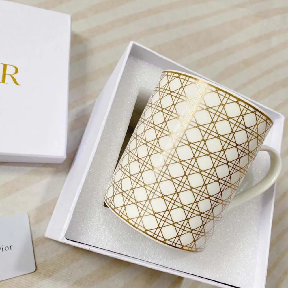 Dior Mug Gold for Unisex in Tone Cannage Montaigne Dior Mug Gold for Unisex in Tone Cannage Montaigne