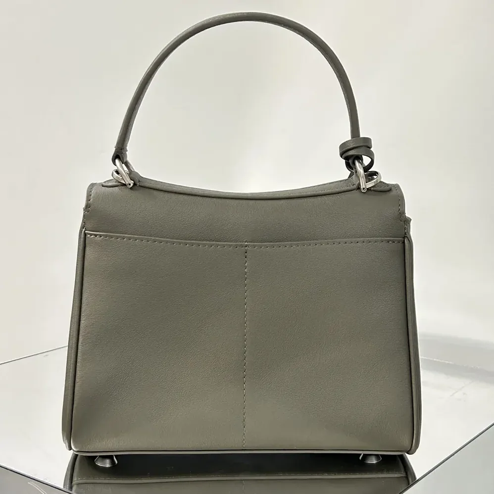 Balenciaga Rodeo Handbag Mini In Khaki Smooth Calfskin Aged for Women in Silver Hardware