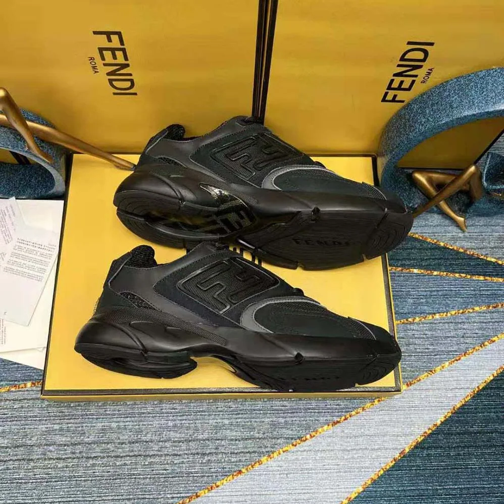 Fendi Faster Trainers Black Nubuck Leather Low for Men in Tops Fendi Faster Trainers Black Nubuck Leather Low for Men in Tops