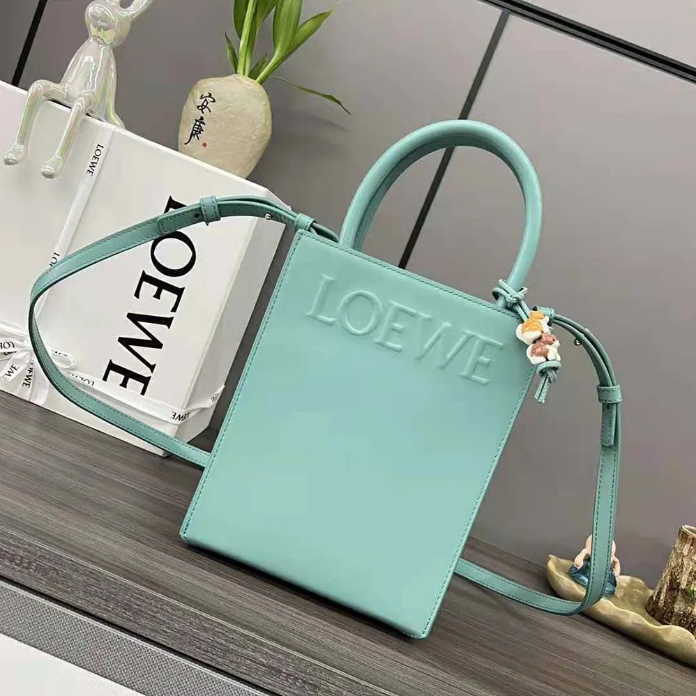 Loewe Standard A5 Tote in Sleek Calfskin for Women in Aqua