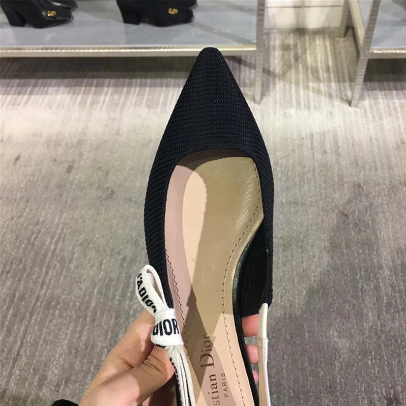Dior Ballerina Technical Canvas J'Adior Ribbon 1cm Shoes Black for Women Dior Ballerina Technical Canvas J'Adior Ribbon 1cm Shoes Black for Women