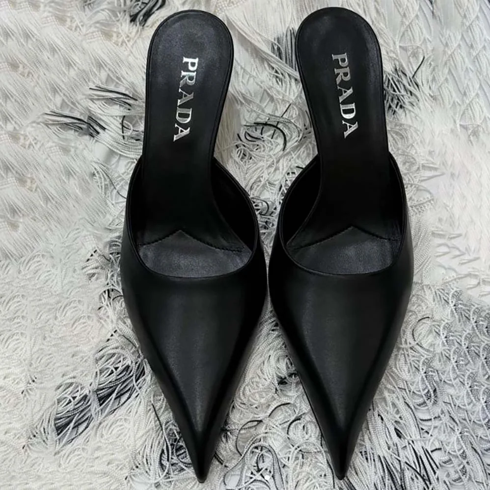 Prada Mules De Satén for Women in Black