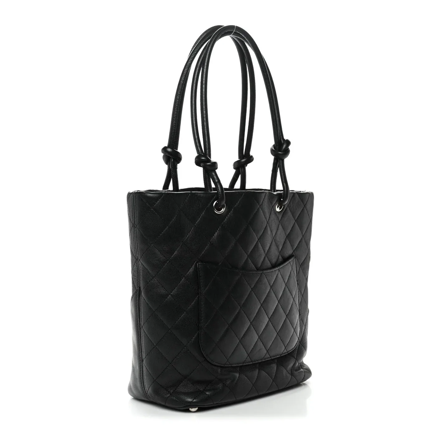 Chanel Cambon Ligne Medium Tote Bag in Black/ White Silver Hardware