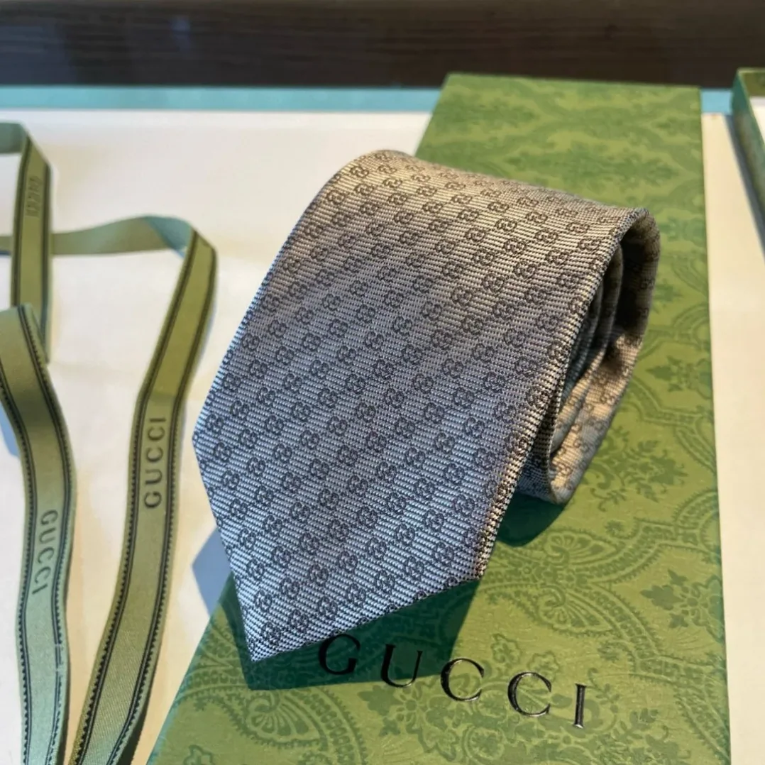 Gucci Monogram Interlocking G Jacquard Tie Light Grey Gucci Monogram Interlocking G Jacquard Tie Light Grey