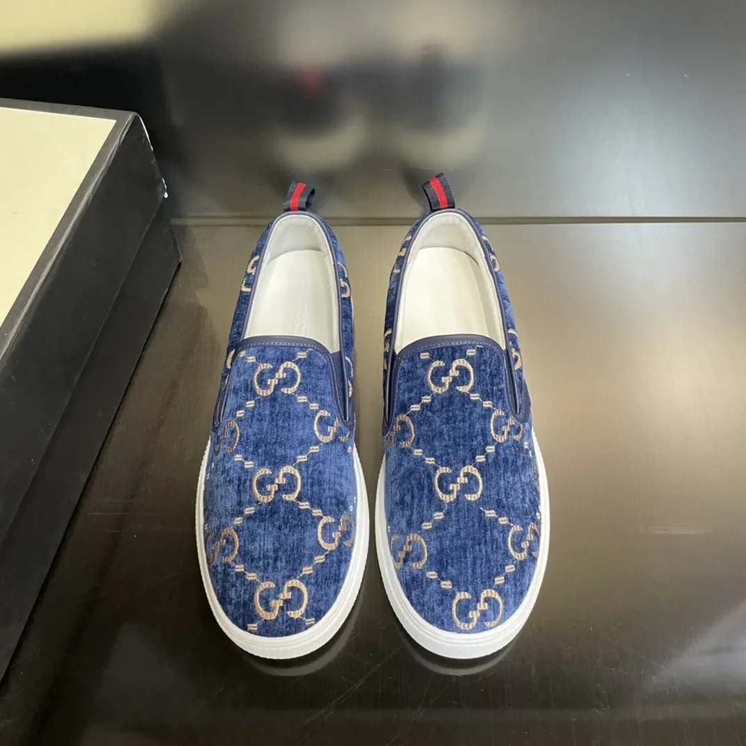 Gucci GG Supreme Slip for Men in on Sneaker Light Blue Gucci GG Supreme Slip for Men in on Sneaker Light Blue