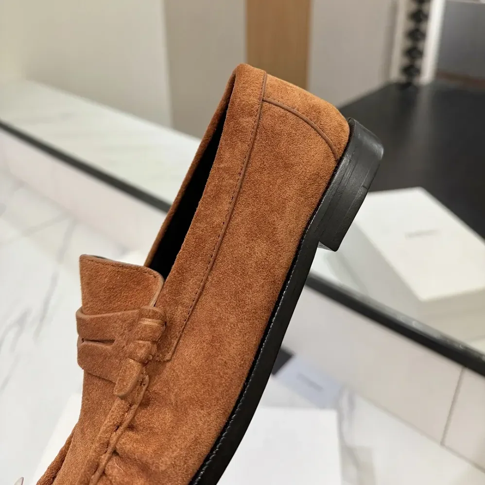 Saint Laurent YSL Laurent Loafers in Suede for Unisex in Brown