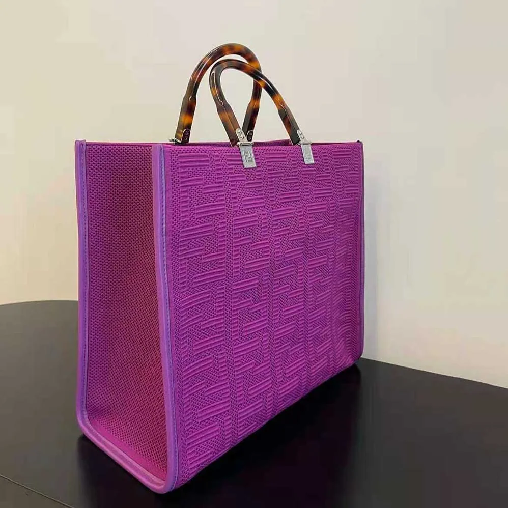 Fendi Sunshine Medium FF Fabric Shopper for Women in Purple Fendi Sunshine Medium FF Fabric Shopper for Women in Purple