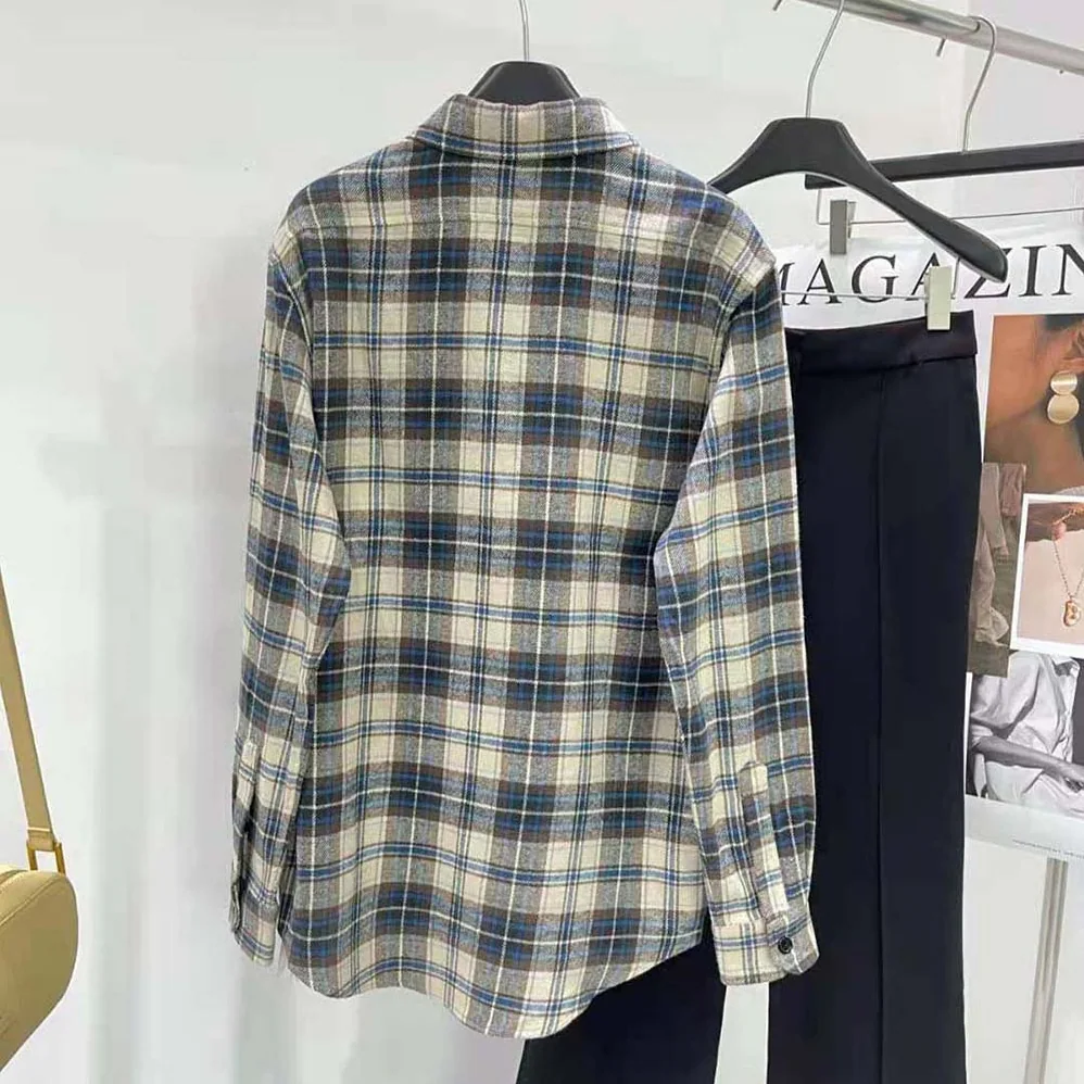 Celine Loose Shirt in Checked Cotton for Men in Navy
