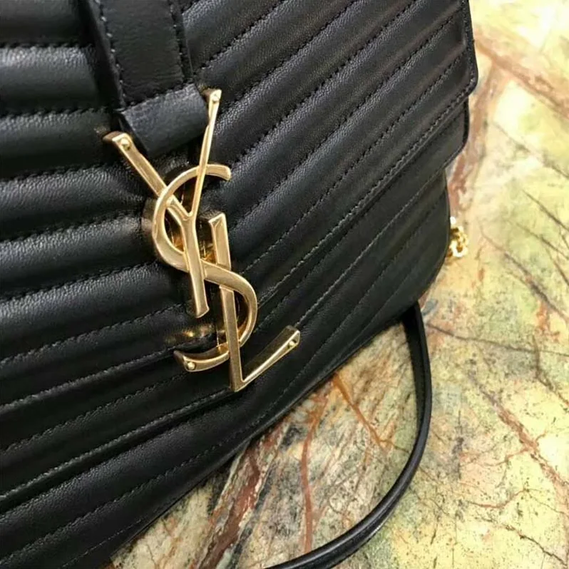 Saint Laurent YSL Medium Sulpice in Quilted Lambskin for Women in Black Saint Laurent YSL Medium Sulpice in Quilted Lambskin for Women in Black