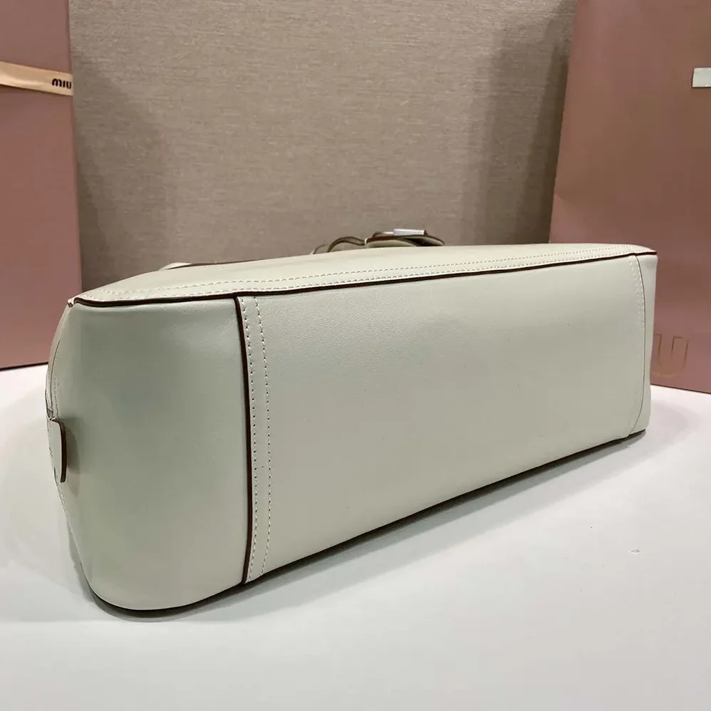 Miu Miu Vivant Leather Bag Chalk White for Women
