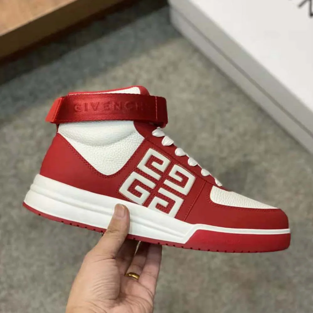 Givenchy G4 High Top Sneakers in Leather for Men in Red/White Givenchy G4 High Top Sneakers in Leather for Men in Red/White