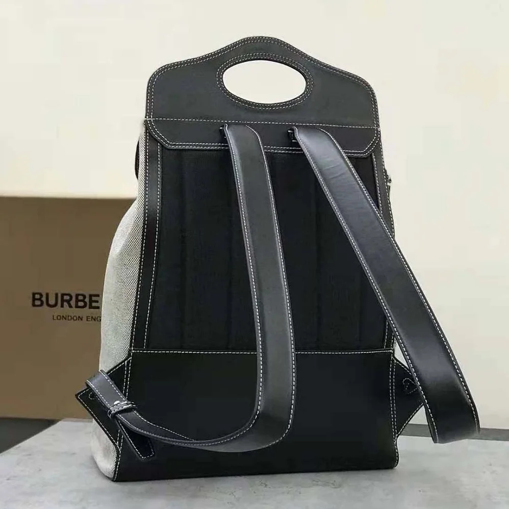 Burberry Horseferry Print Canvas and Leather Pocket Backpack for Men