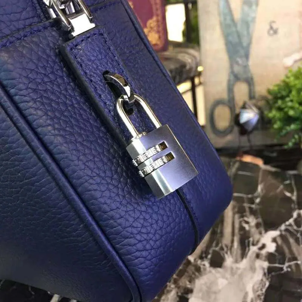 Prada Saffiano Leather Briefcase Bag for Men in Navy