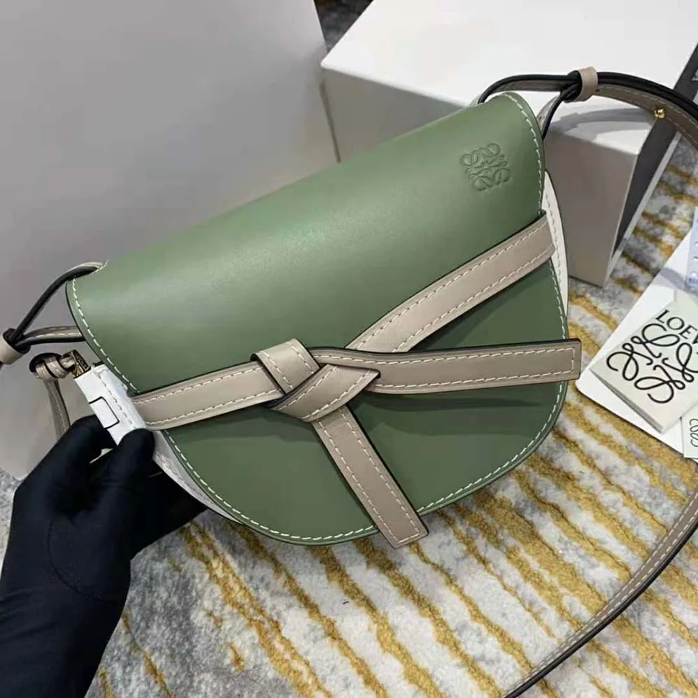 Loewe Small Gate Bag in Soft Calfskin for Women in Green