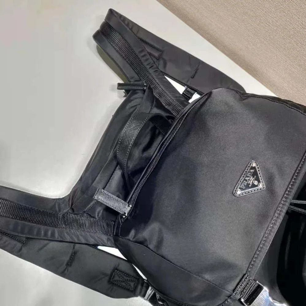 Prada Re-Nylon and Saffiano Leather Backpack with Hood for Men Prada Re-Nylon and Saffiano Leather Backpack with Hood for Men