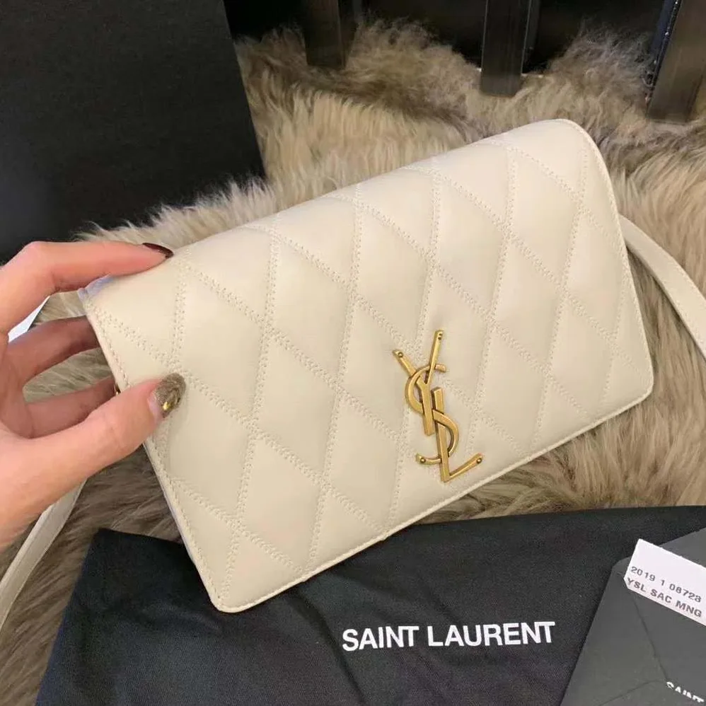 Saint Laurent YSL Angie Chain Bag Diamond for Women in Quilted Lambskin