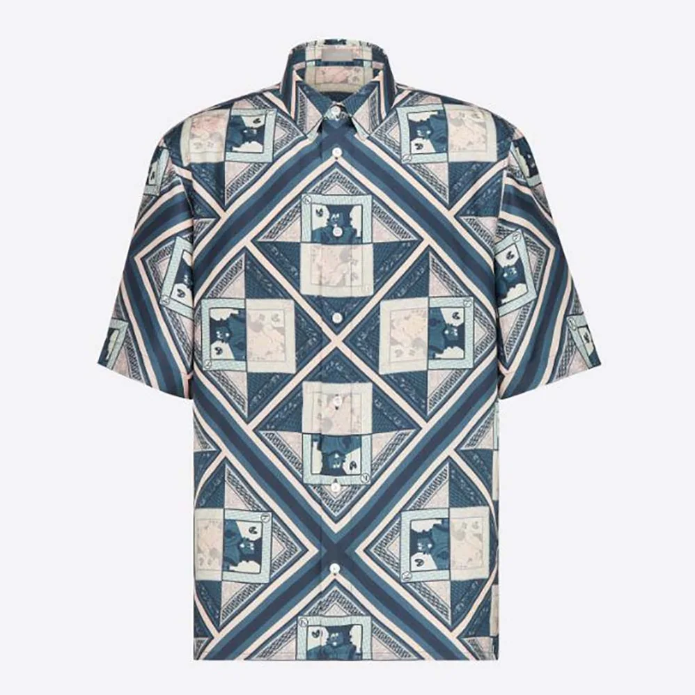 Dior Kenny Scharf Short-Sleeved Shirt Multicolor Silk Twill for Women Dior Kenny Scharf Short-Sleeved Shirt Multicolor Silk Twill for Women