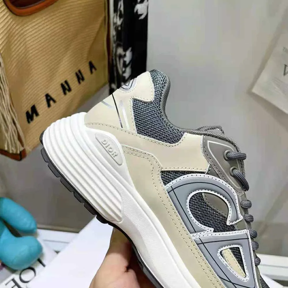 Dior B30 Sneaker Olive Mesh and Cream Technical Fabric for Men Dior B30 Sneaker Olive Mesh and Cream Technical Fabric for Men