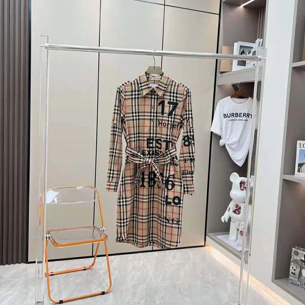 Burberry Vintage Check Cotton Tie-waist Shirt Dress for Women in Brown