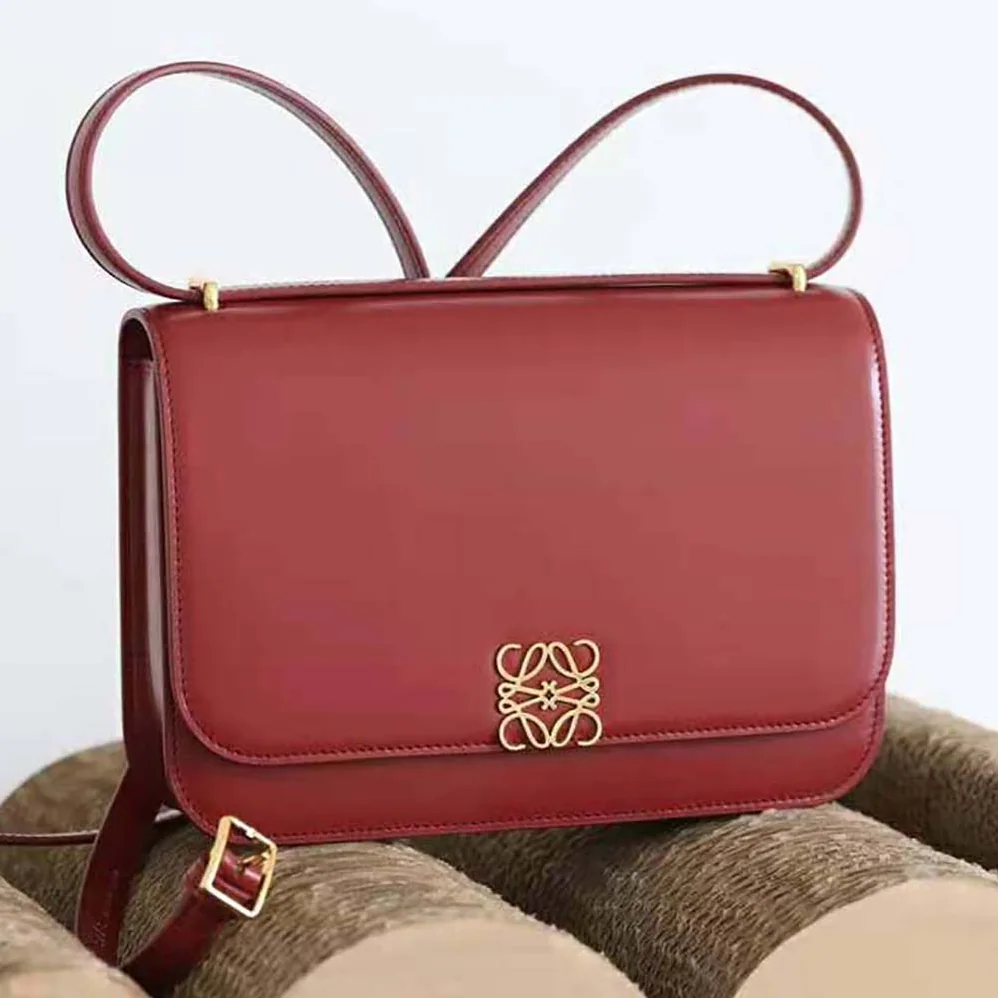 Loewe Goya Bag in Silk Calfskin for Women in Maroon Loewe Goya Bag in Silk Calfskin for Women in Maroon
