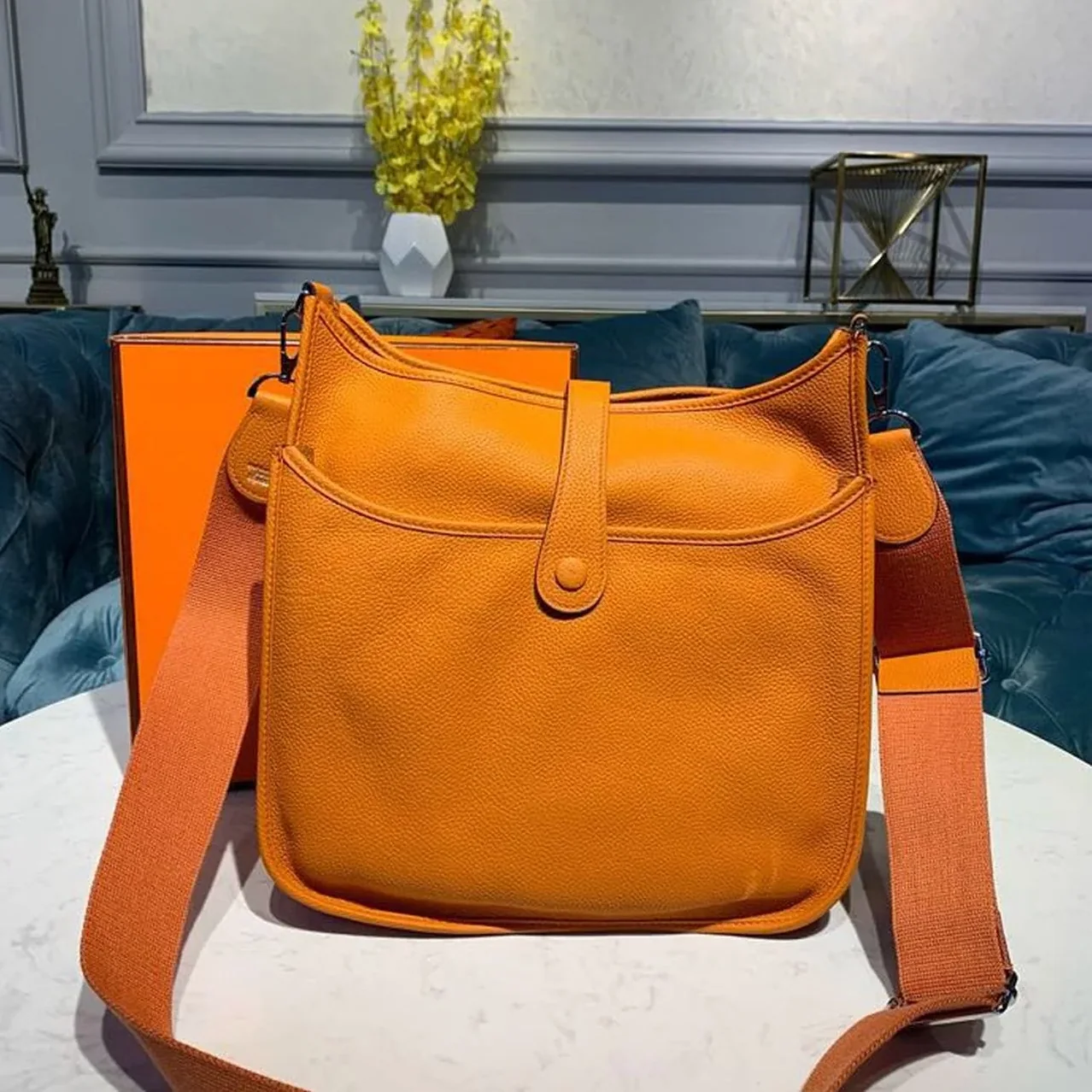 Hermes Evelyne III GM Bag Orange / Hermes Evelyne III GM Bag Orange /