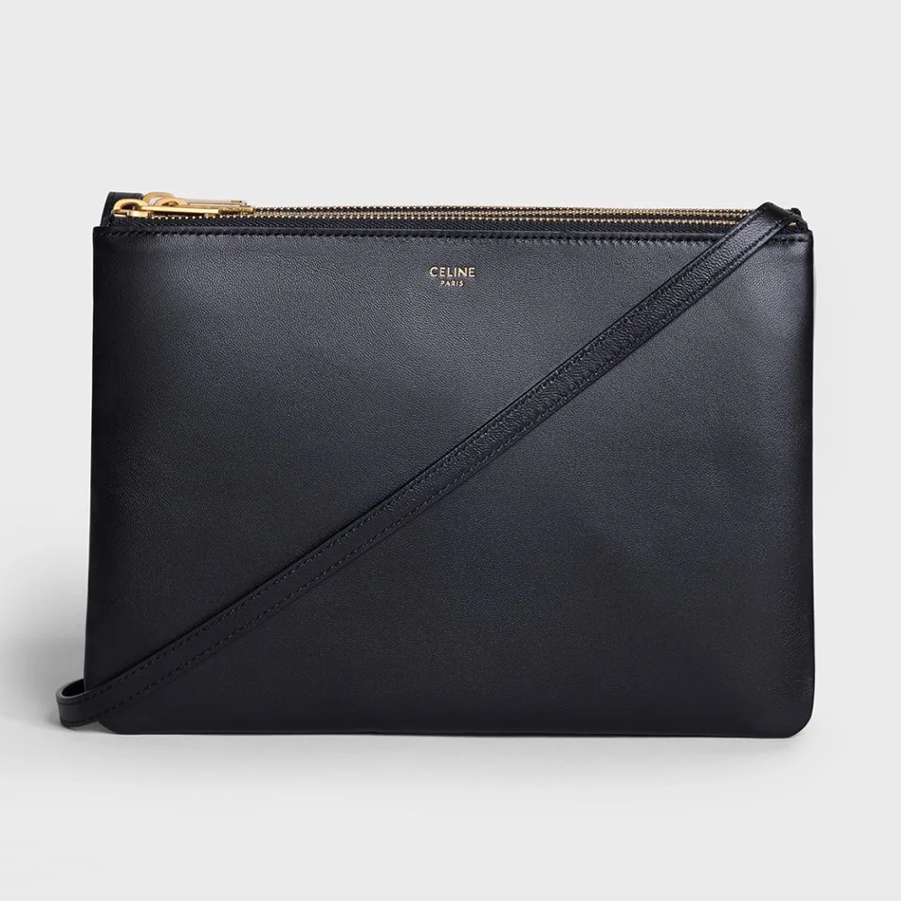 Celine Large Trio Bag in Smooth Lambskin for Women in Black