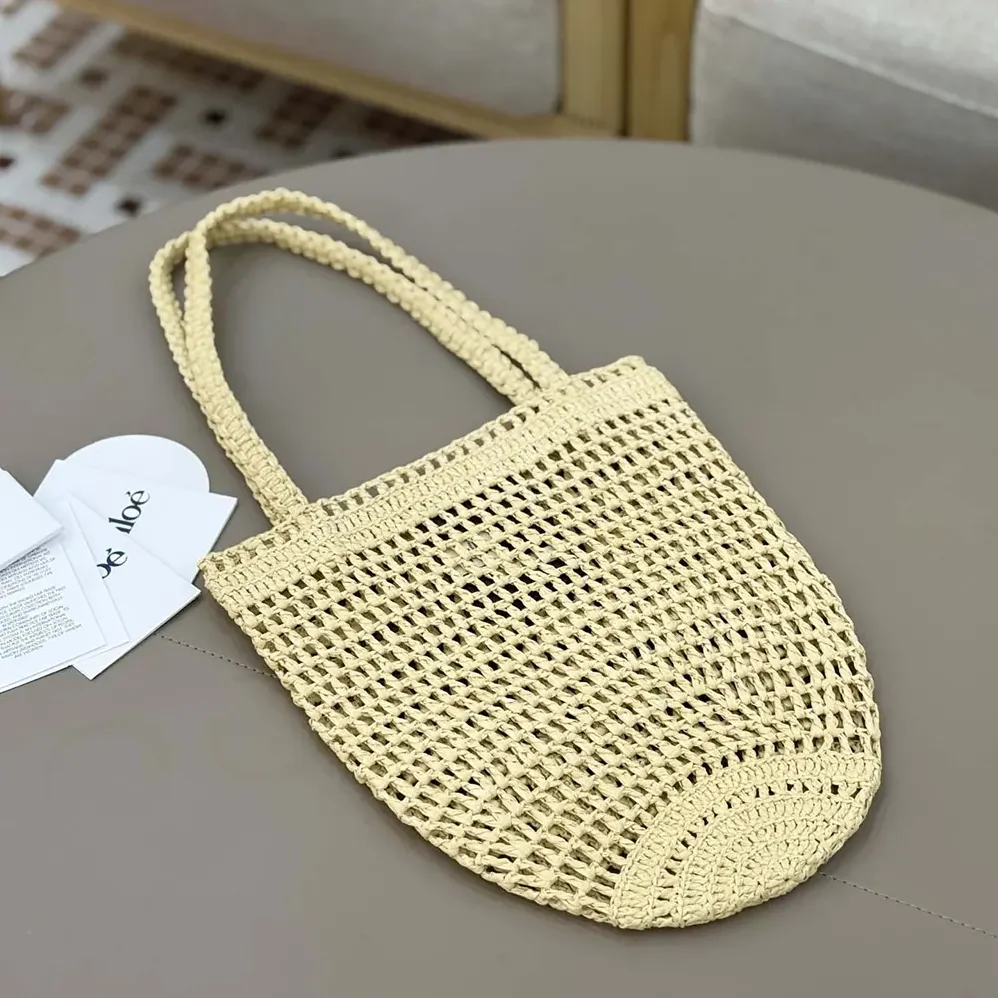 Chloe Small Summer Banana Tote Bag in Raffia for Women in Sandy