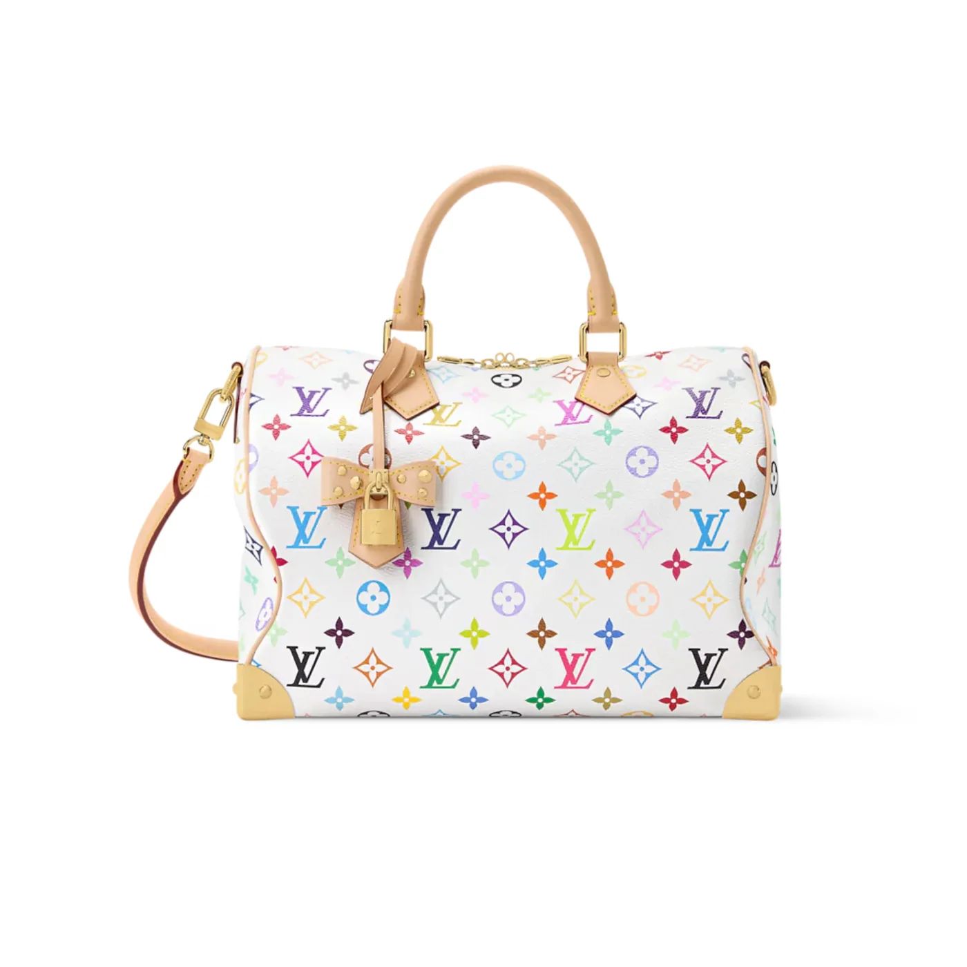 Louis Vuitton LV x TM Speedy Soft 30 Top Handle Bag in Multicolored Gold Hardware