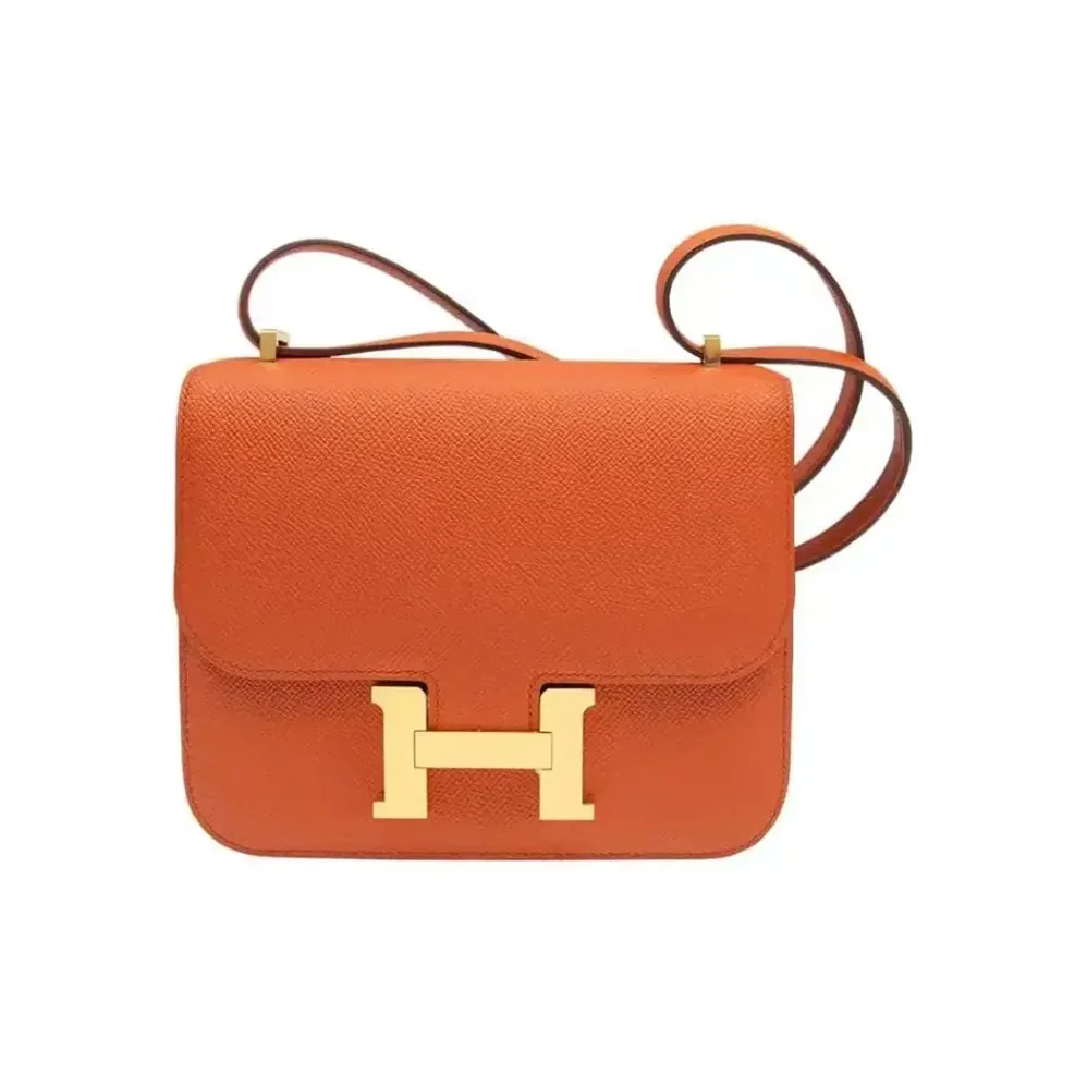 Hermes Constance 18 Bag Epsom Leather for Women in Orange/Gold
