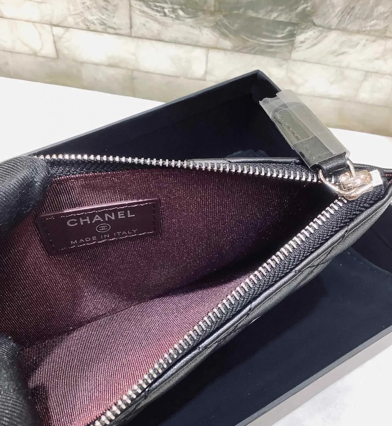 Chanel CO-CO Mini Pouch Wallet Black Silver Hardware / Chanel CO-CO Mini Pouch Wallet Black Silver Hardware /