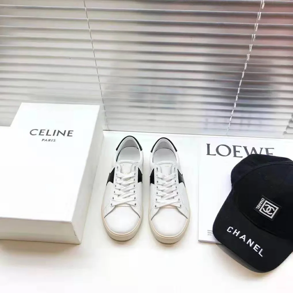 Celine Celine Triomphe Low Lace Up Sneaker Calfskin for Women in White