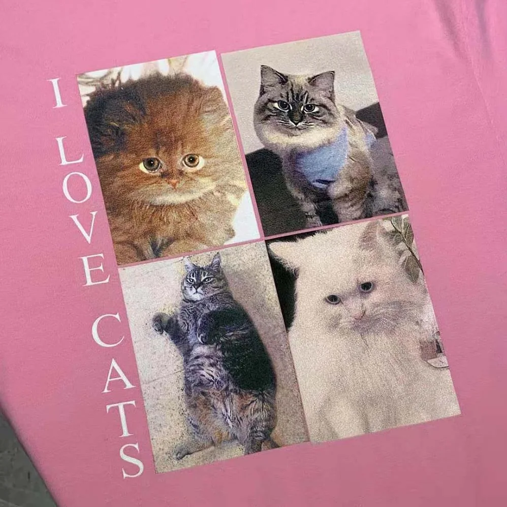 Balenciaga I Love Cats XL T for Women in Shirt in Pink Balenciaga I Love Cats XL T for Women in Shirt in Pink