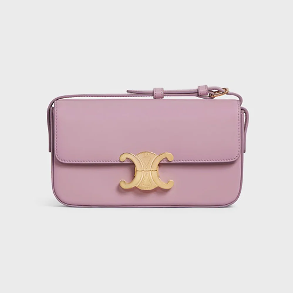 Celine Triomphe Shoulder Bag in Natural Calfskin for Women in Purple Celine Triomphe Shoulder Bag in Natural Calfskin for Women in Purple