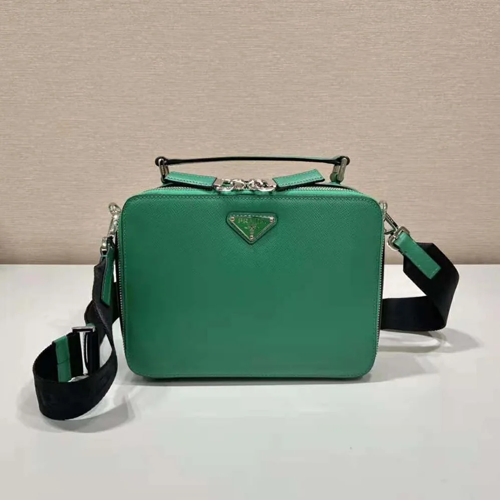 Prada Brique Saffiano Leather Bag for Men in Green