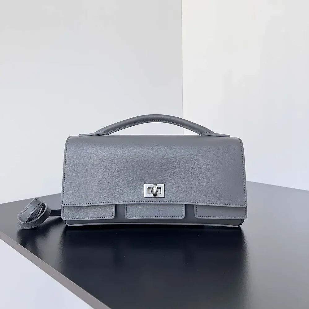 Balenciaga Bel Air Clutch On Strap Small in Grey for Women Balenciaga Bel Air Clutch On Strap Small in Grey for Women