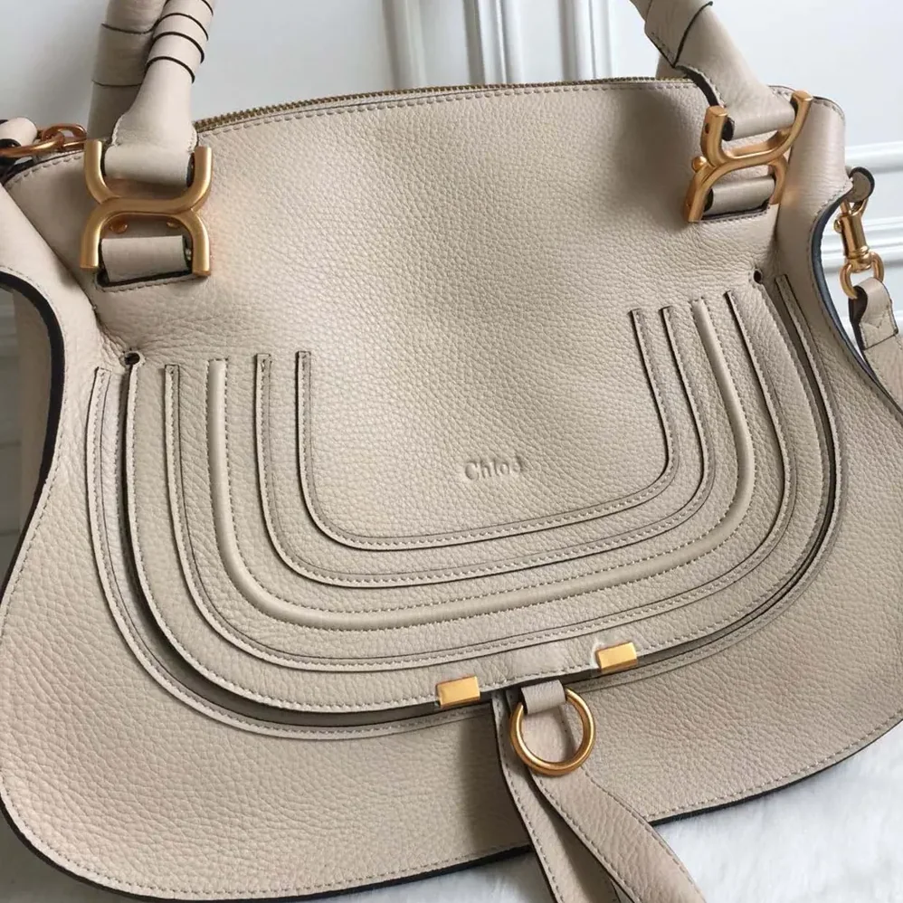 Chloe Marcie Bag in Grained Leather for Women in Beige Chloe Marcie Bag in Grained Leather for Women in Beige