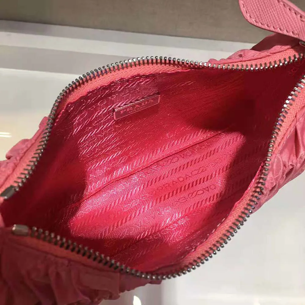 Prada Nylon and Saffiano Leather Mini Bag for Women in Pink