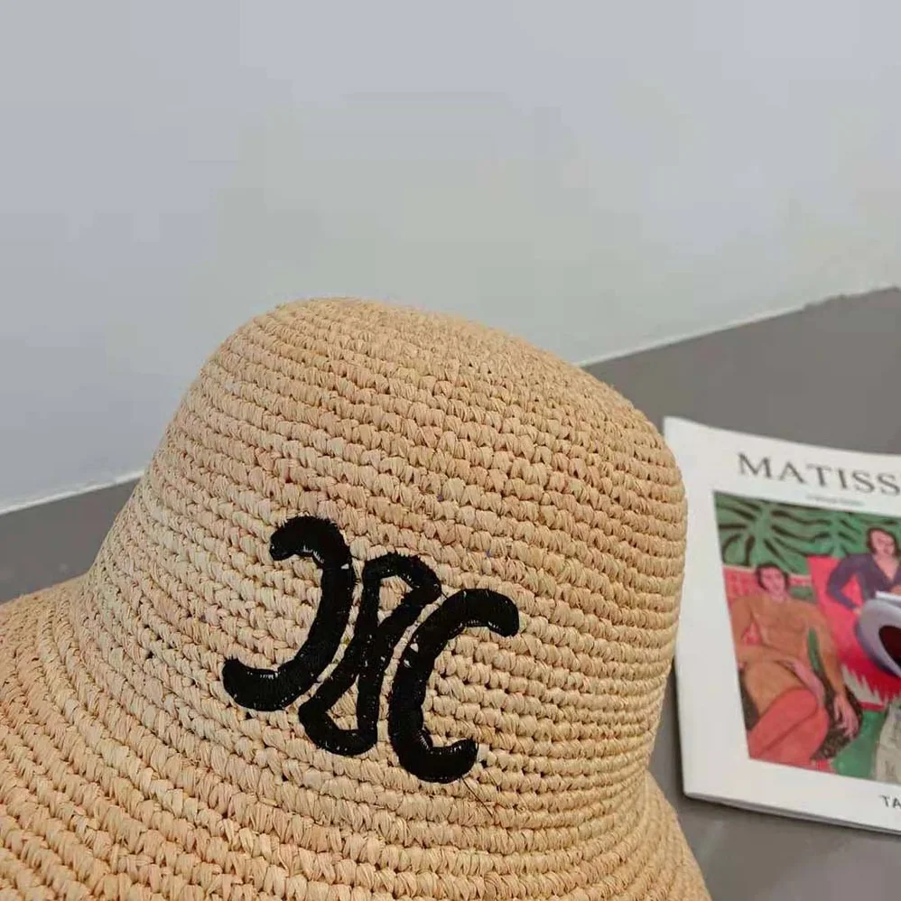 Celine Triomphe Hat in Raphia for Women