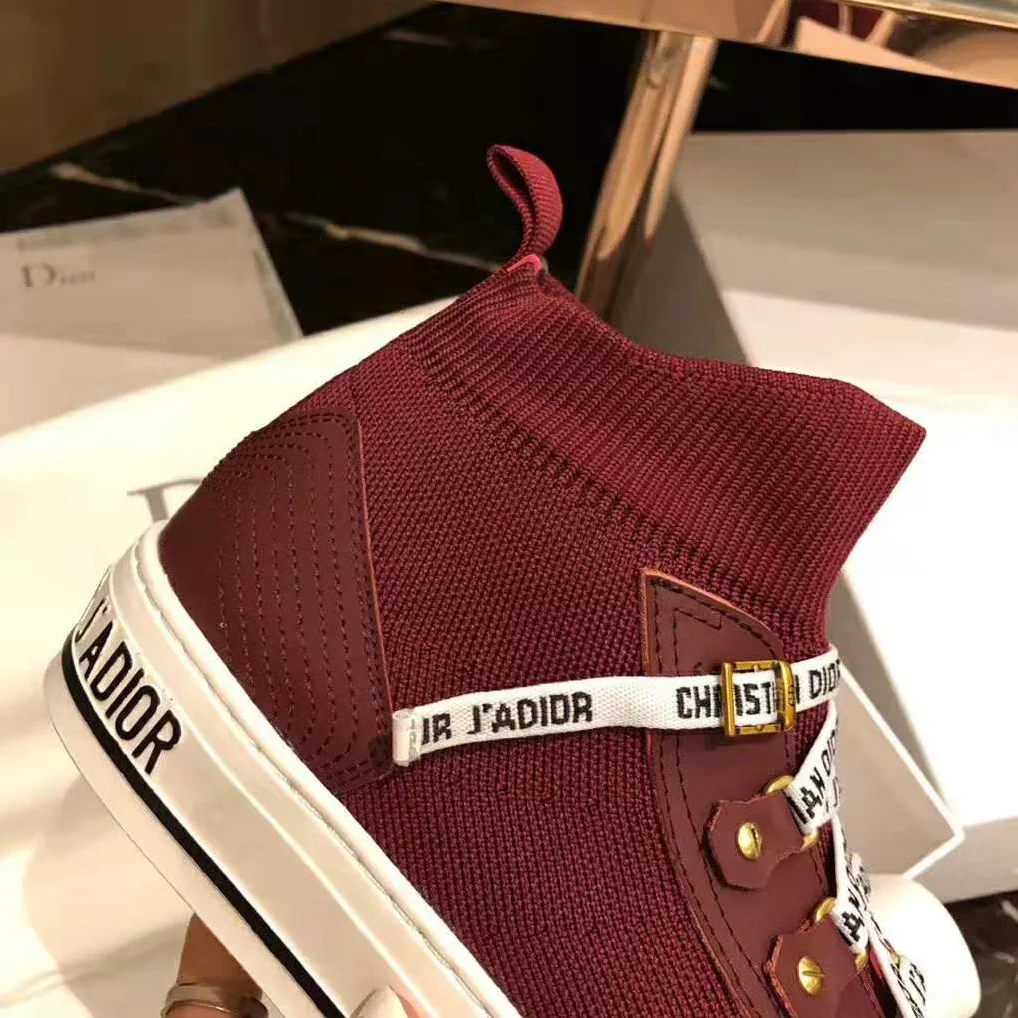 Dior Walk'N'Dior Techincal Knit Mid-Top Sneaker for Women in Red Dior Walk'N'Dior Techincal Knit Mid-Top Sneaker for Women in Red