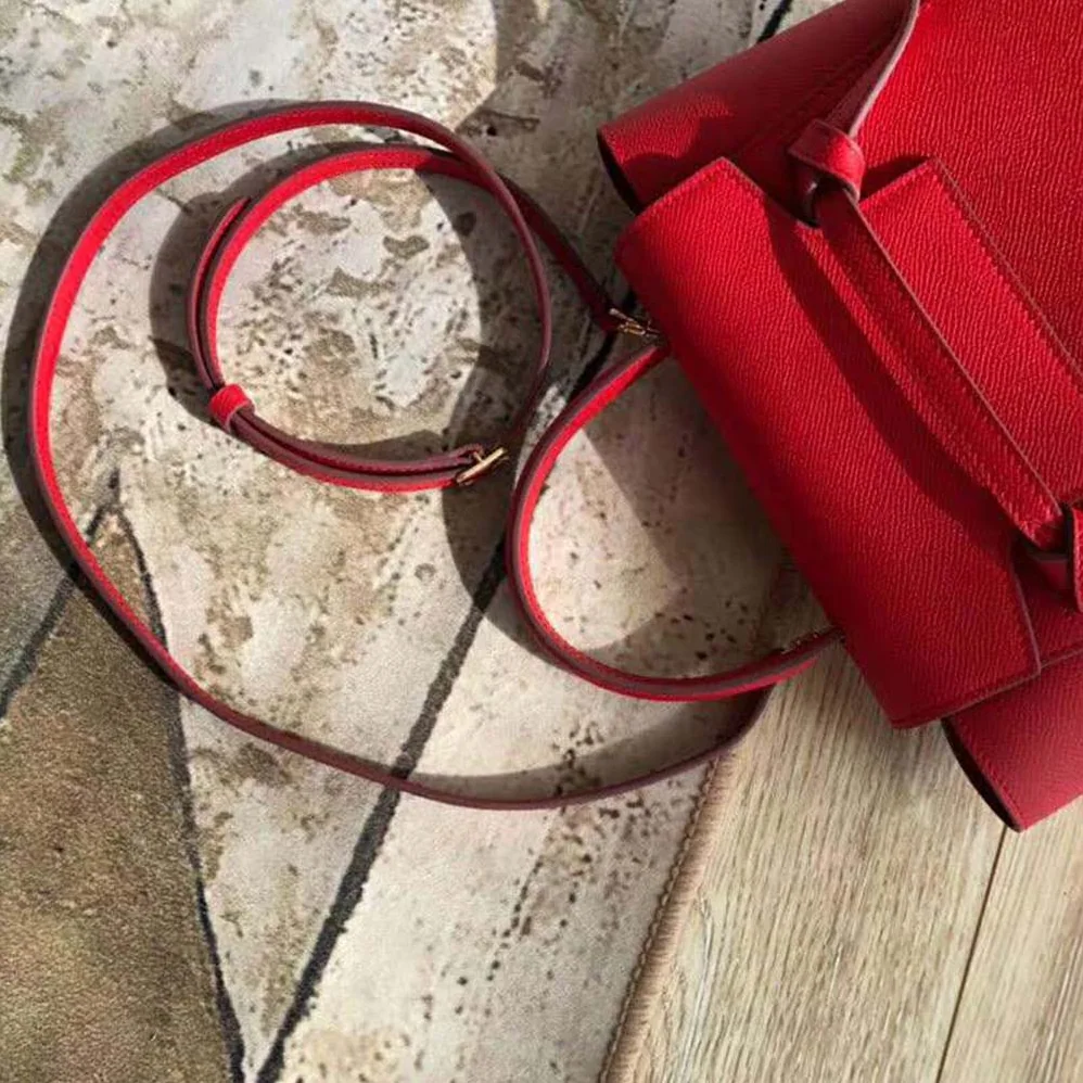 Celine Nano Belt Bag in Grained Calfskin Bag for Women in Red