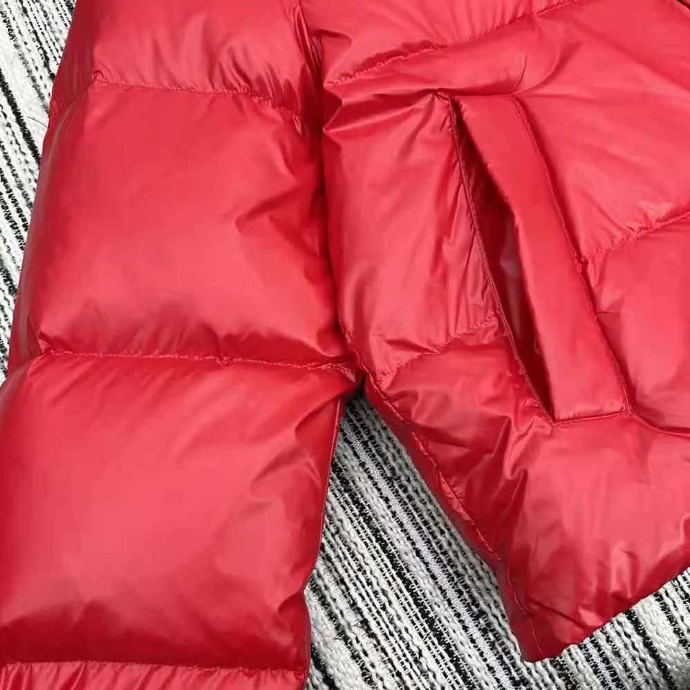Balenciaga Shrunk Puffer in Red Shiny Coated Nylon for Men Balenciaga Shrunk Puffer in Red Shiny Coated Nylon for Men