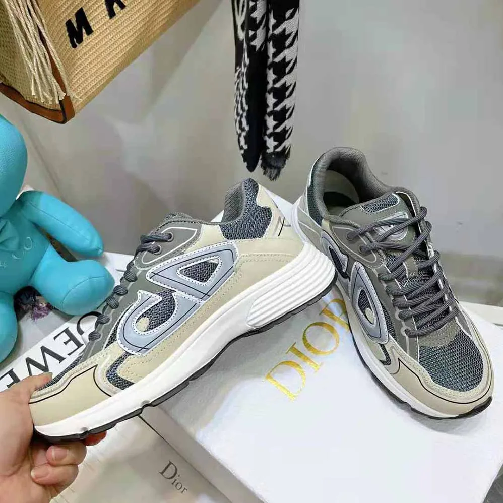 Dior B30 Sneaker Olive Mesh and Cream Technical Fabric for Men Dior B30 Sneaker Olive Mesh and Cream Technical Fabric for Men