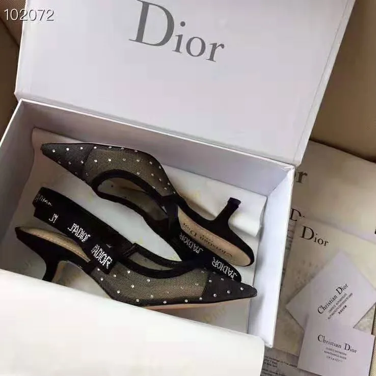 Dior J'adior Slingback Gold-Tone Dotted Swiss 6.5 cm Heel for Women in Black Dior J'adior Slingback Gold-Tone Dotted Swiss 6.5 cm Heel for Women in Black