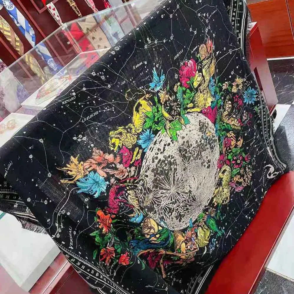 Dior Zodiac Square Scarf Navy Black Silk Twill for Women Dior Zodiac Square Scarf Navy Black Silk Twill for Women