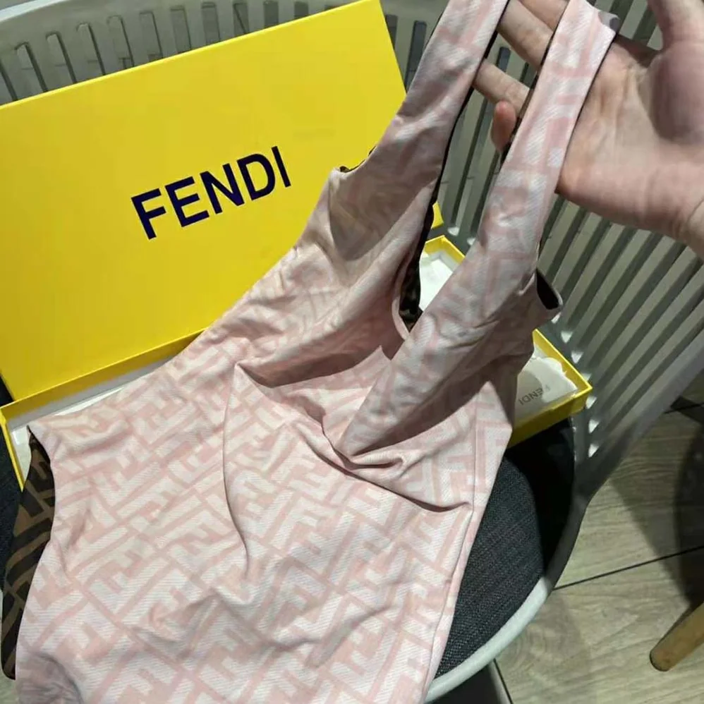 Fendi One-Piece Swimsuit Pink Lycra Swimsuit for Women Fendi One-Piece Swimsuit Pink Lycra Swimsuit for Women