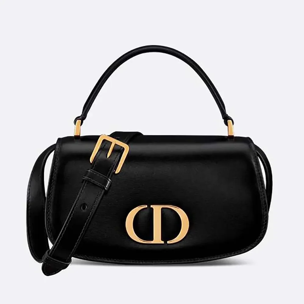 Dior Small 30 Montaigne Avenue Top Handle Bag Black Ribbed Calfskin for Women Dior Small 30 Montaigne Avenue Top Handle Bag Black Ribbed Calfskin for Women